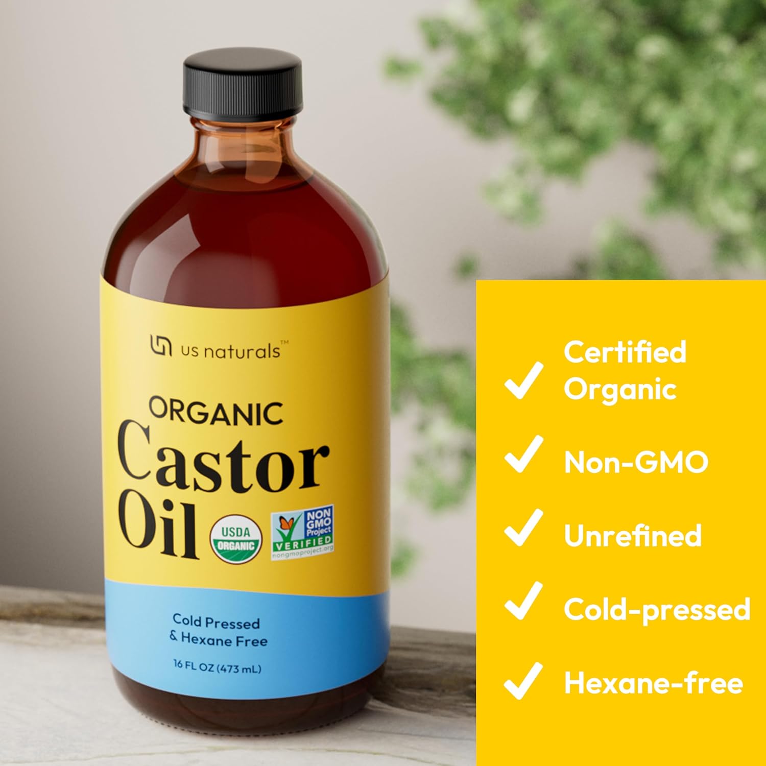 16oz Organic Castor Oil – Glass Bottle – USDA Certified Organic & Non-GMO – 100% Pure, Cold-pressed, Unrefined, Hexane-free – Premium Glow-Boosting Oil for Skin, Hair, Lashes, Nails & More - Image 3