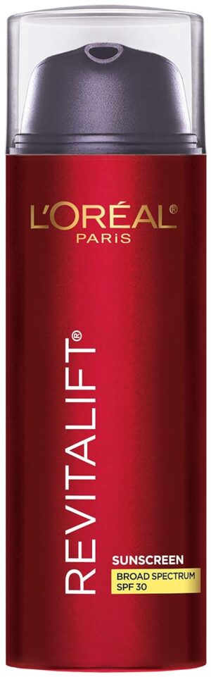 L’Oreal Paris Revitalift Triple Power Anti-Aging Broad Spectrum SPF 30 Sunscreen, Pro Retinol, Hyaluronic Acid & Vitamin C Lotion, Reduces Wrinkles 1.7 Oz