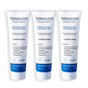 Dermeleve Steroid Free Anti-Itch Cream | Extra Strength for Psoriasis, Seborrheic Dermatitis, Viral Rash, Bug Bites, Allergy, Chronic Hives, Neuropathy (Nerve) | Full Body Itch Relief | 60g (3 Pack)