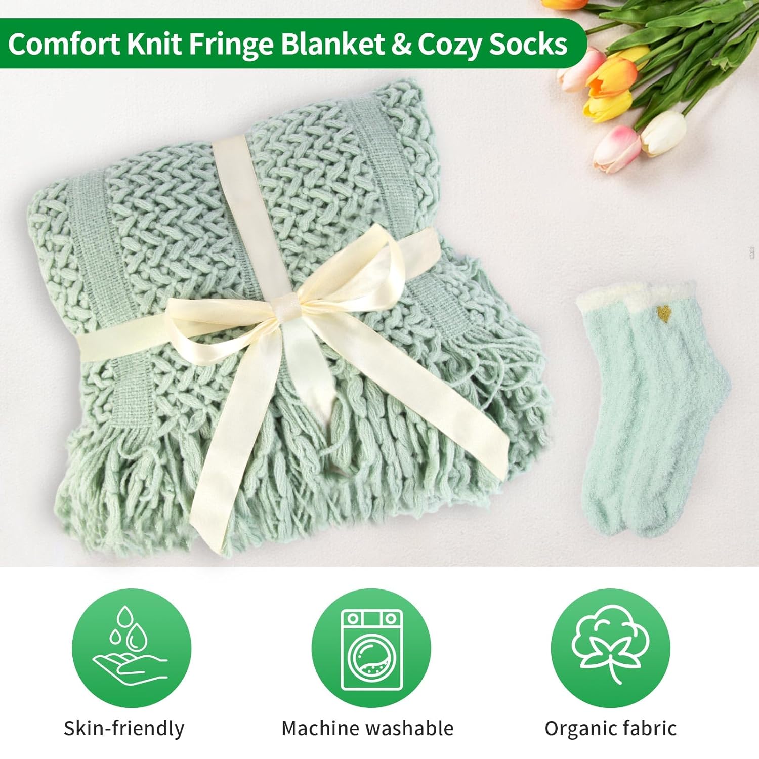 Self Care Gifts for women, Birthday Gifts Get Well Soon Set W/Luxury Blanket for Women Care Package, Mothers Day Spa Sympathy Gift Baskets for Mom Her Wife Friend Grandma - Image 3