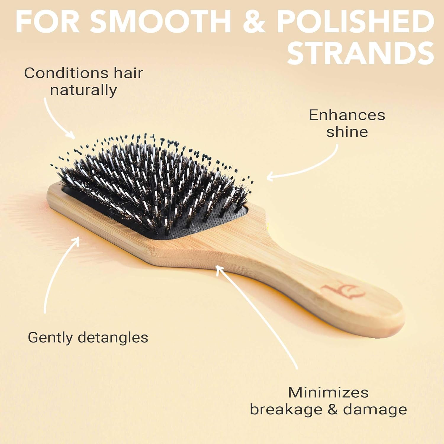 Beauty by Earth Boar Bristle Brush - Premium Paddle Brush for Fine, Thick, and Thinning Hair for Men and Women - Image 4