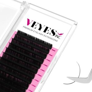 VEYES INC Classic Volume Lash Extensions 0.03-0.20 J/B/L/C/CC/D/DD Curl 5-25mm Mixed & Single Length Tray, Premium Silk Eyelashes, Professional Supplies for Lash Techs(Matte Black 0.15 CC 8-16mm)
