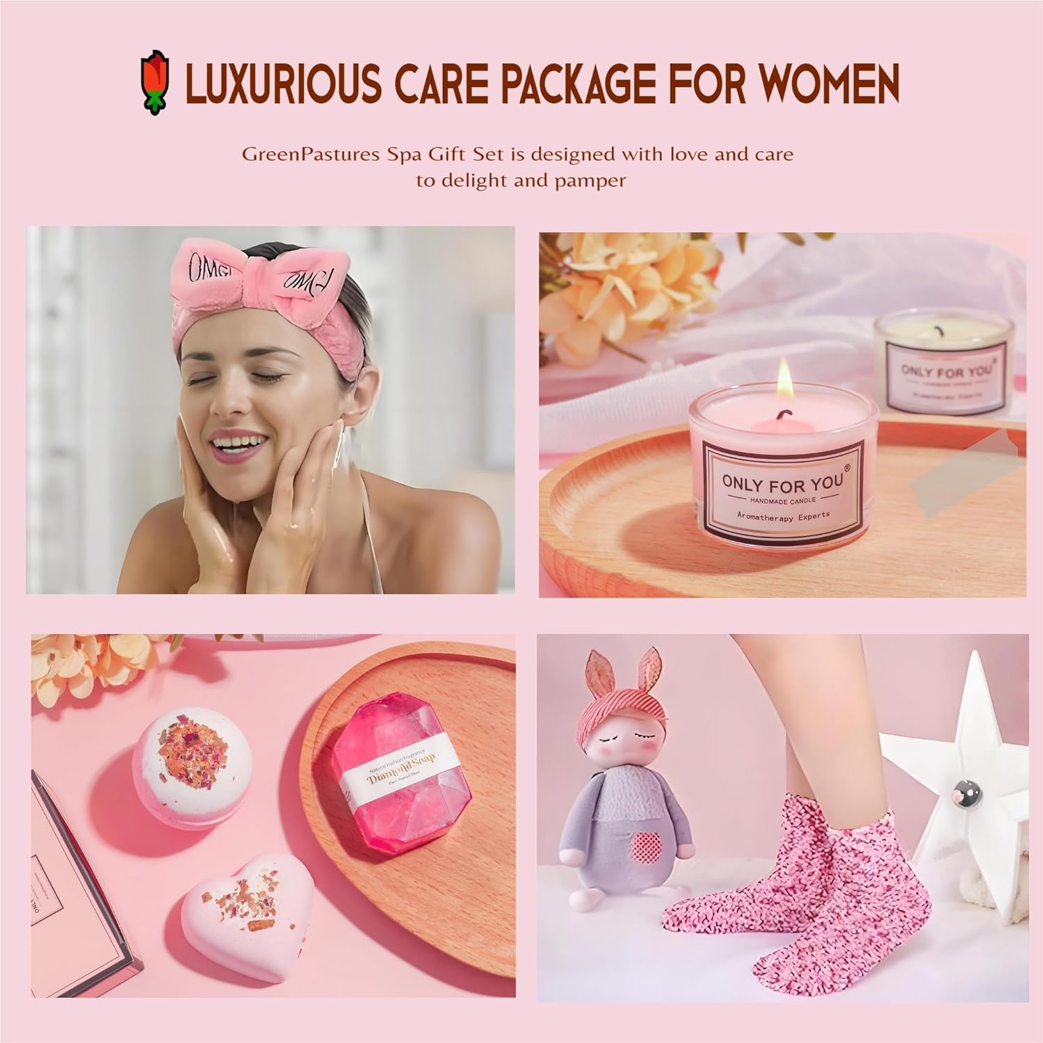 12 Pcs Birthday Gifts for Women, Self Care Gifts, Unique Relaxing Spa Gift Basket with Luxury Flannel Blanket, Get Well Soon Gifts for Women, Mom, Friends, Sister, Wife, Mother's Day,Valentine's Day - Image 6