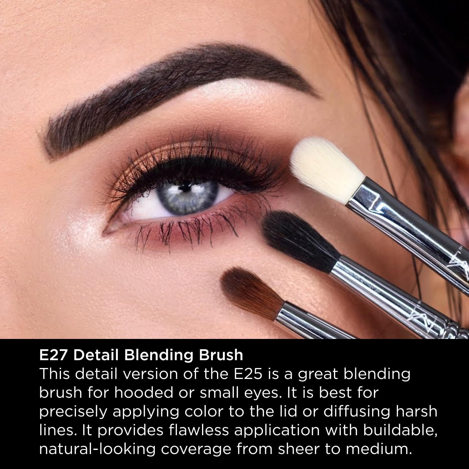 Sigma Beauty Professional E27 Detail Eyeshadow Blending Brush – Eyeshadow Application and Blending Brush - Apply Pigment and Blend Harsh Lines for a Well Blended Effect (1 Brush) - Image 3