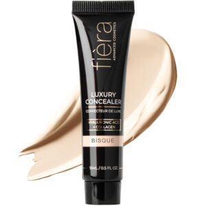 Fièra Luxury Concealer & Foundation with Anti-Aging Ingredients – Full Coverage for Dark Circles, Wrinkles, Fine Lines, and Spots, All-Day Wear For Mature Skin – Bisque, 0.5 FL. OZ. / 15 ML