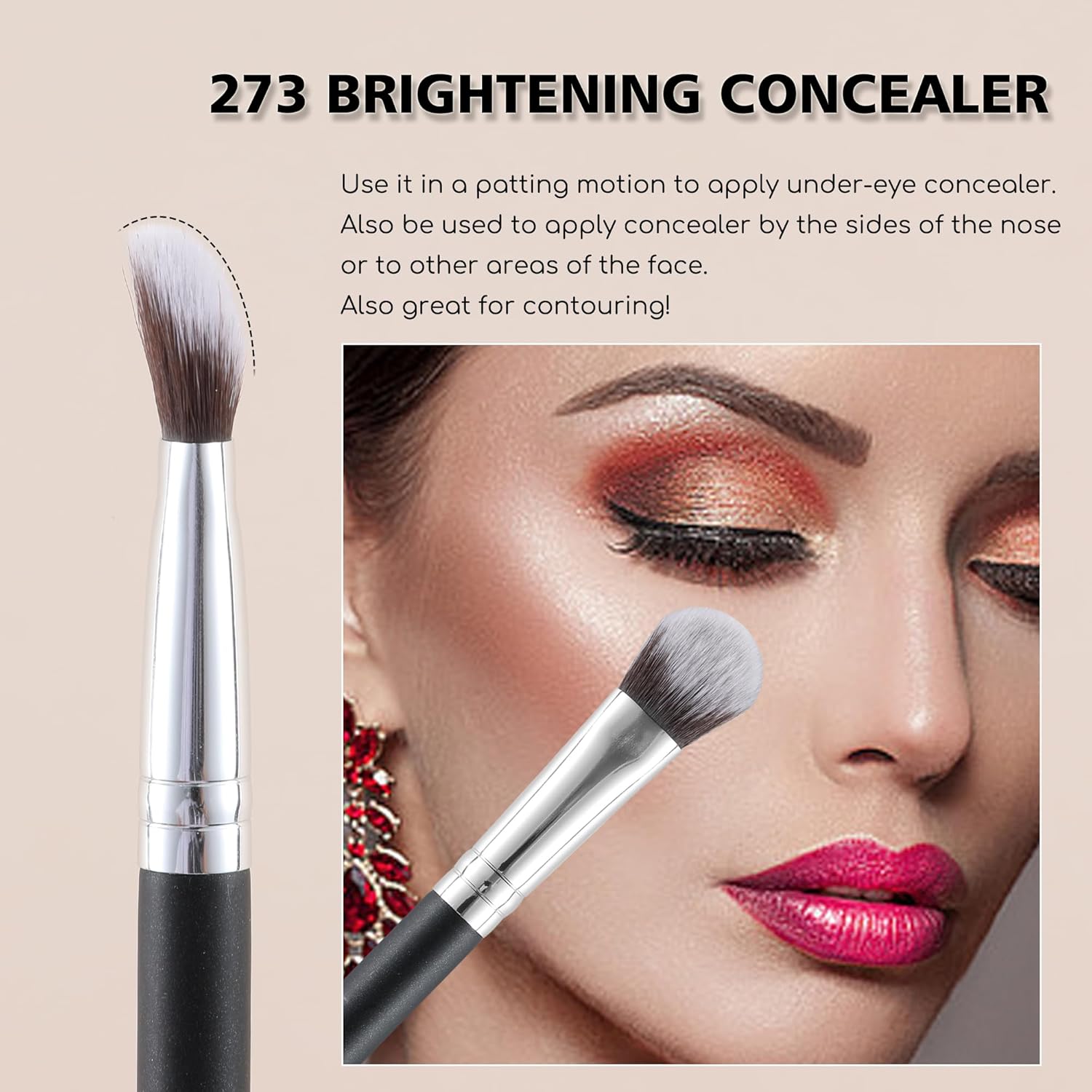Concealer Brush Under Eye Kitten Paw Makeup Brush Soft Synthetic Bristles for Liquid Cream Powder Eye Concealer Eyeshadow Blending Covers Blemishes Imperfections & Dark Circles Face Brush 273 - Image 3