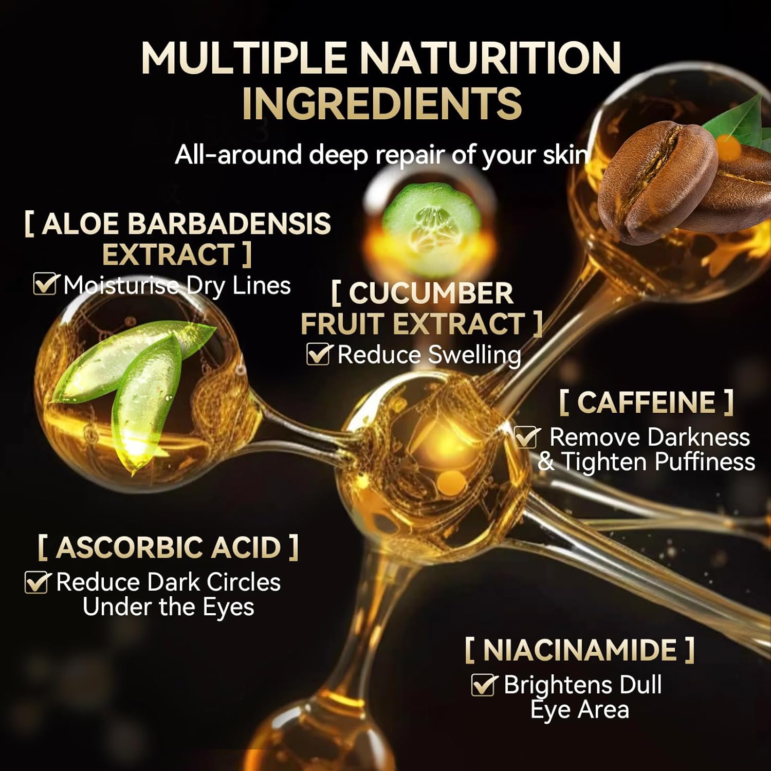 BREYLEE Renewal Care Kit with Aloe Vera Eye Masks – 60 Pcs & Renewing Serum, Under Eye Patches For Puffy Eyes,Hydrates, Improves And Firms The Eye Area, Suitable For Both Women And Men - Image 4