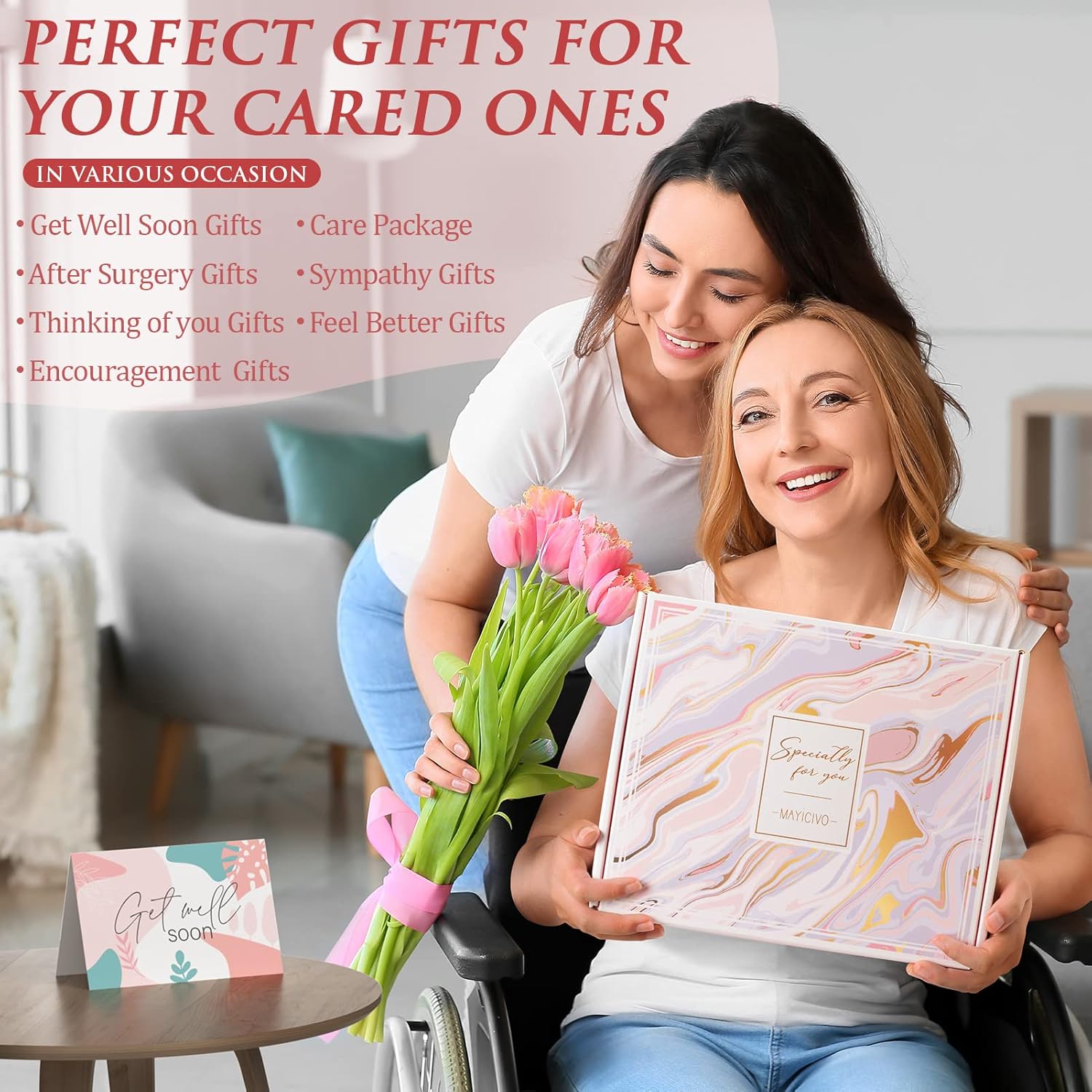 Get Well Soon Gifts for Women, Inspirational Birthday Gifts for Women, Self Care Package Get Well Gift Baskets for Friends After Surgery, Sympathy Thinking of you Gifts, Feel Better Cancer Care Gifts - Image 2