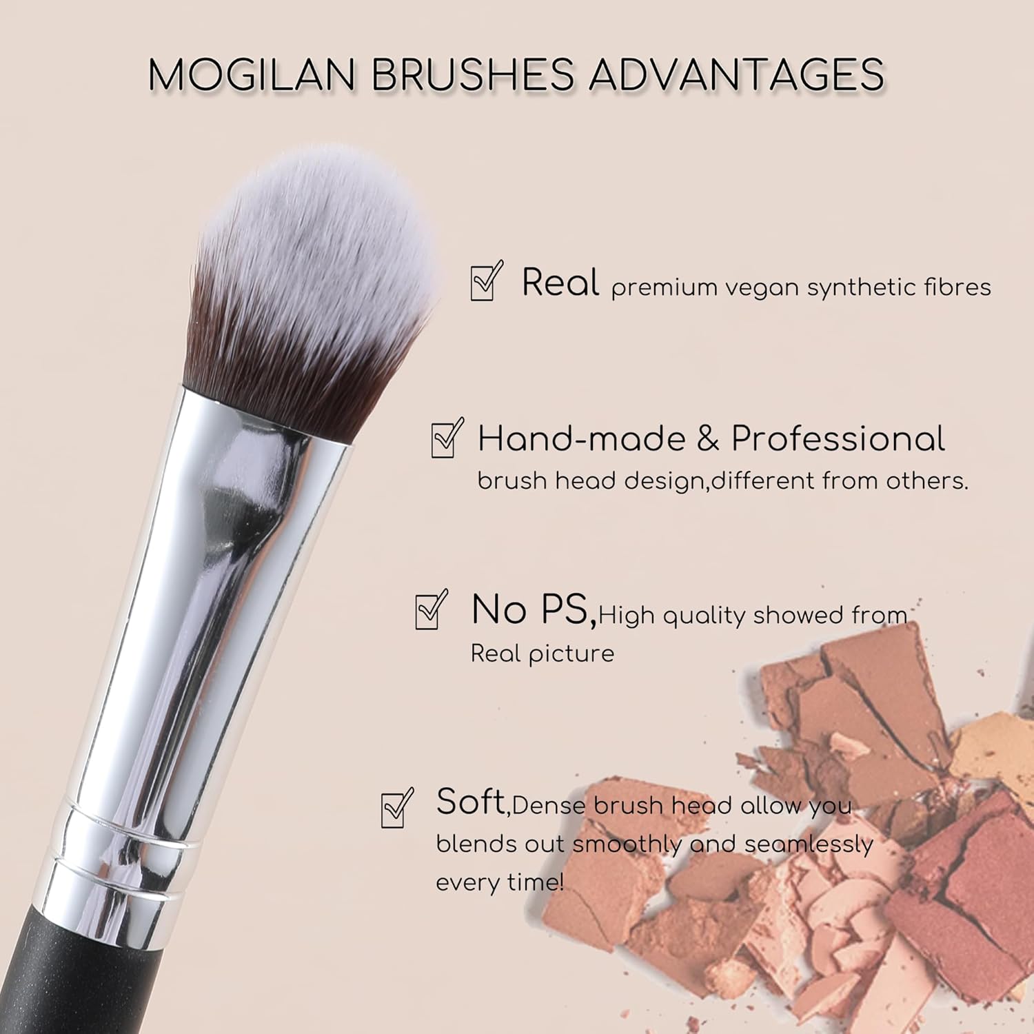 Concealer Brush Under Eye Kitten Paw Makeup Brush Soft Synthetic Bristles for Liquid Cream Powder Eye Concealer Eyeshadow Blending Covers Blemishes Imperfections & Dark Circles Face Brush 273 - Image 2