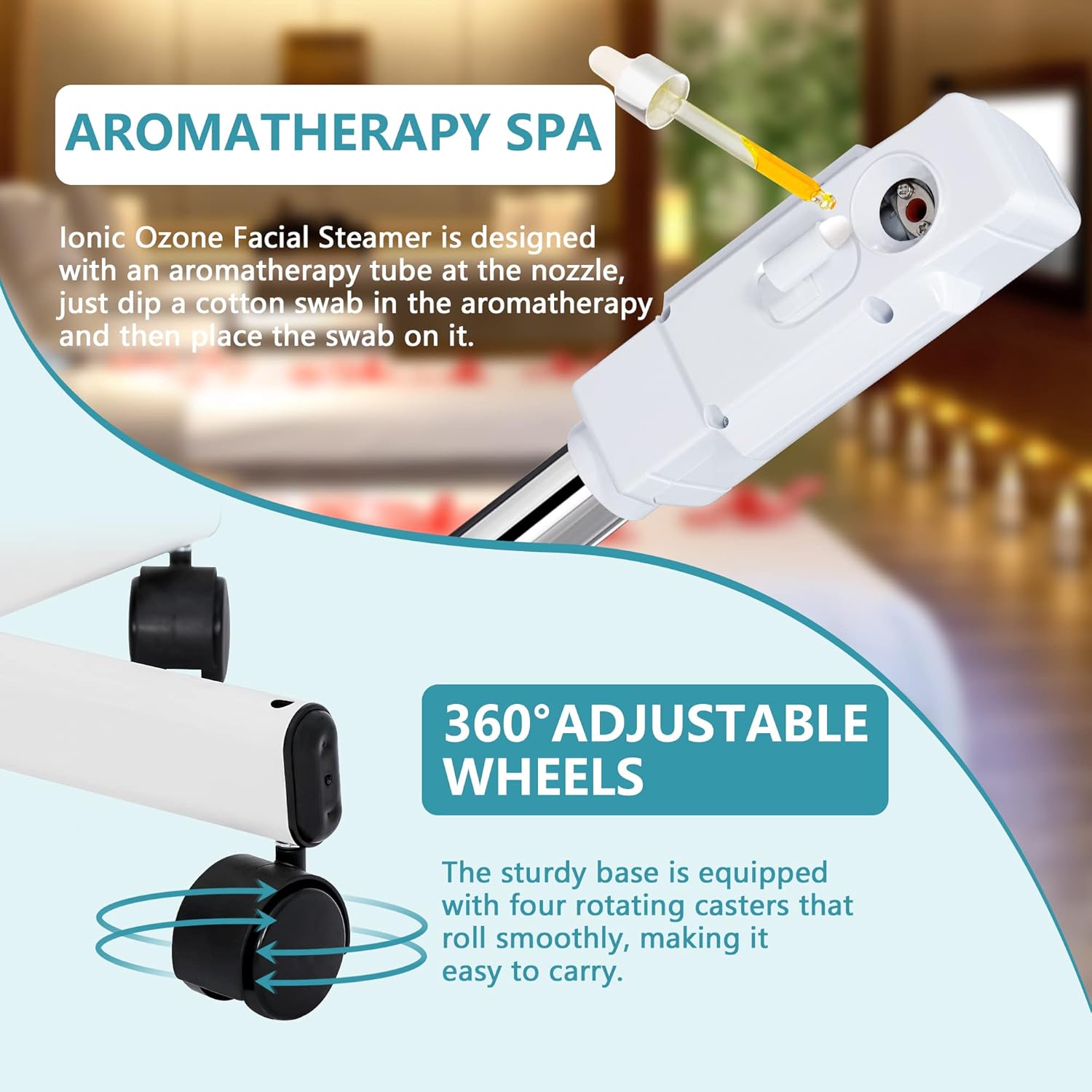 Nova Microdermabrasion Professional 2 in 1 Facial Steamer for Face Deep Cleaning Ozone Face Steamer with 5X Magnifying Lamp Hot Mist Function for Salon Spa Home Beauty Equipment - Image 6