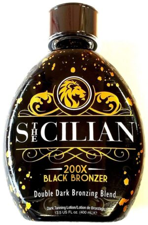 The Sicilian 200X Dark Black Bronzer Tanning Lotion – BEST for Glowing Skin – Gradual Bronzing & Sunless Self Tanner Lotion – Luxurious Sunless Body Tanning Lotion Nourishes Skin