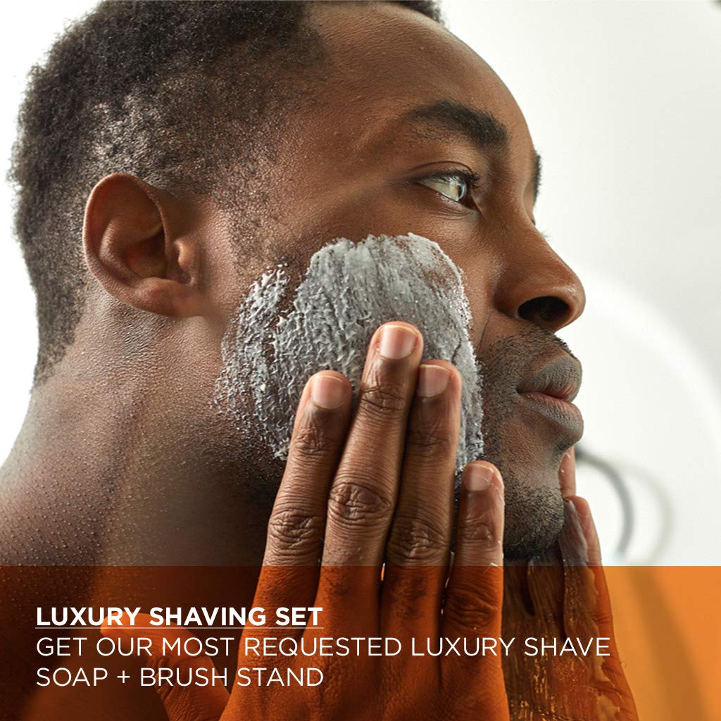 Van Der Hagen® Luxury Shaving Set - Total Men's Wet Shaving Kit w/Boar Bristle Brush, Scented Luxury Soap, Stand and Apothecary Mug - Image 4