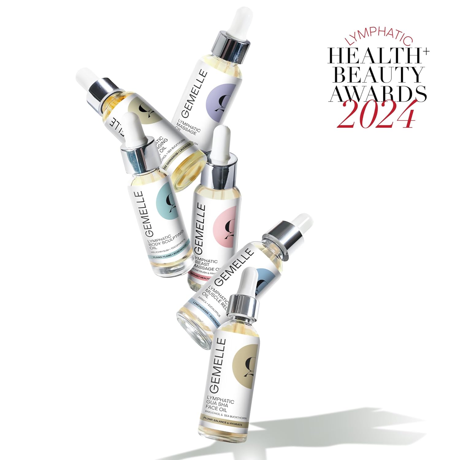 GEMELLE Lymphatic Anti-Aging Face Oil | 10x Award Winner | Vitamin C,E,A | Moisturize, Repair & Protect | Premium Natural Botanical Oil | Use with Face Massage, Lymphatic Drainage Massager - 30ml - Image 8