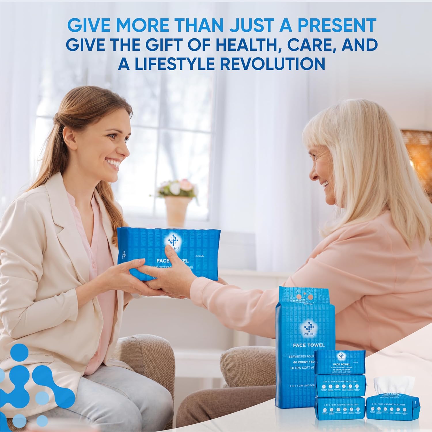 WITHU travel disposable face towels,face towelettes disposable,Ultra Soft Biodegradable Makeup Remover Wipes, facial wipes Facial Cleansing, Multi-Use Dry Washcloths for All Skin Types/Travel 20 Ct - Image 4