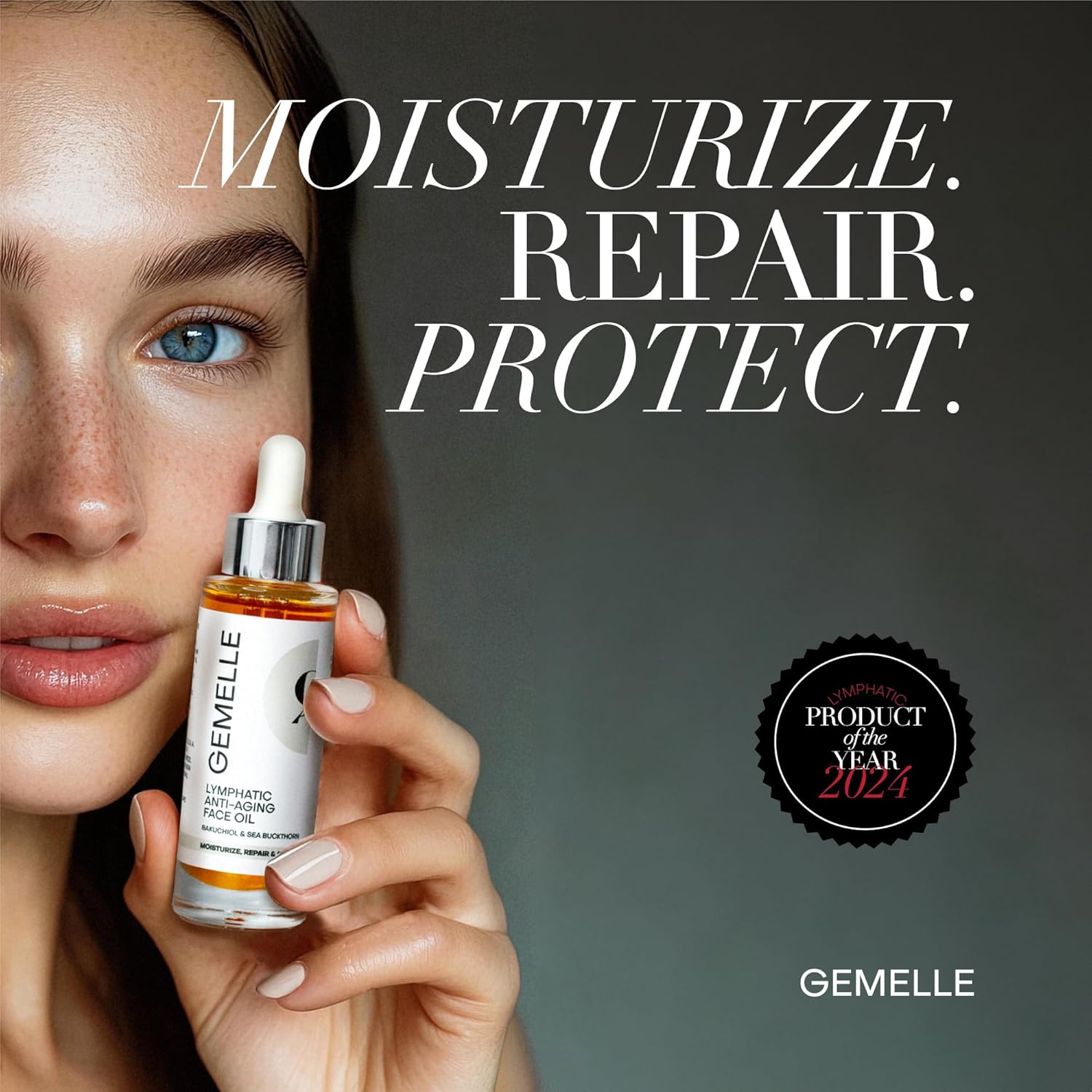 GEMELLE Lymphatic Anti-Aging Face Oil | 10x Award Winner | Vitamin C,E,A | Moisturize, Repair & Protect | Premium Natural Botanical Oil | Use with Face Massage, Lymphatic Drainage Massager - 30ml - Image 2