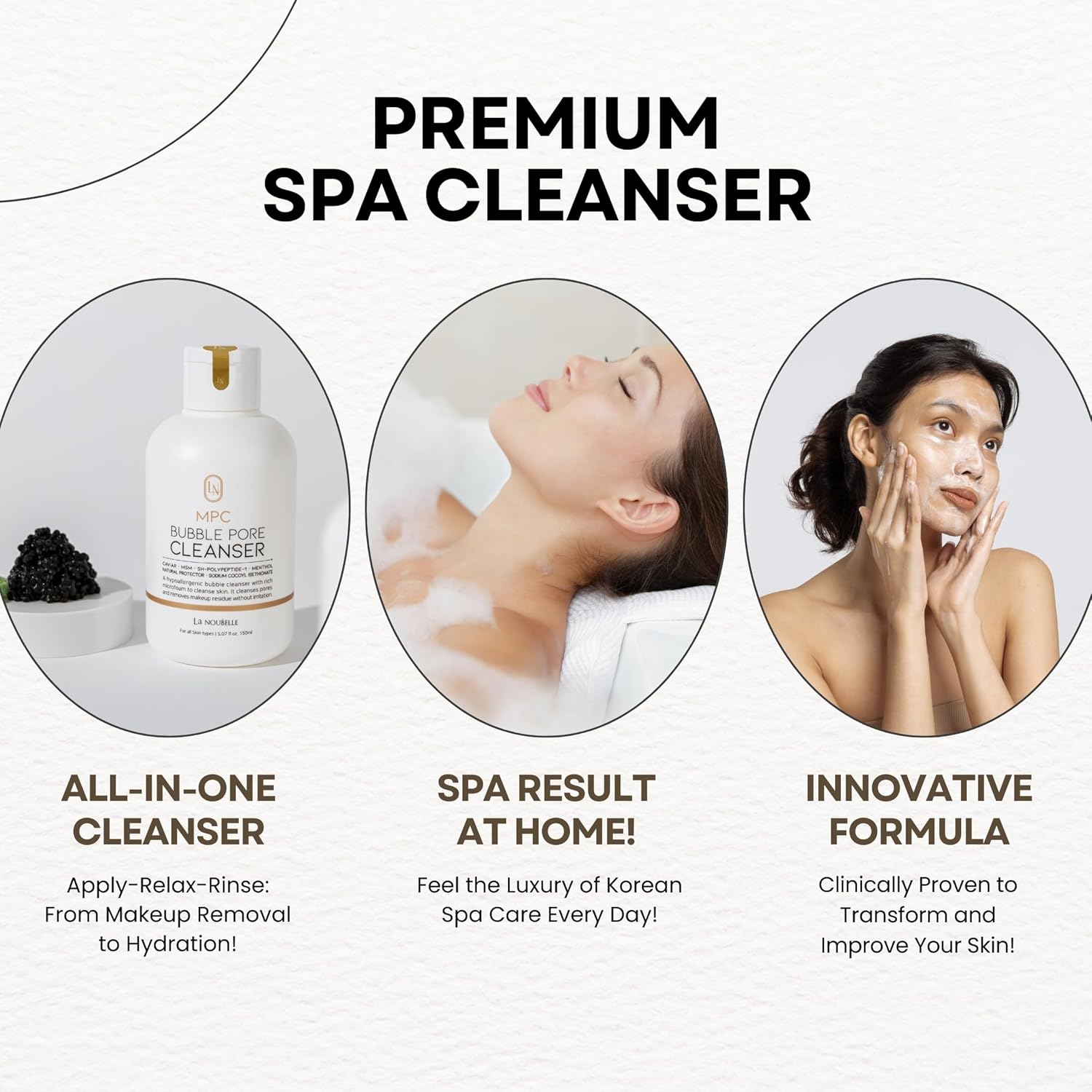 MPC Bubble Pore Cleanser, Korean Face Wash, Gentle Deep Pore Facial Cleanser with Caviar, Blackhead Makeup Remover, Pore Minimizer, Hydrating, Exfoliator, Oily, Dry Skin 5.07 fl oz - Image 3