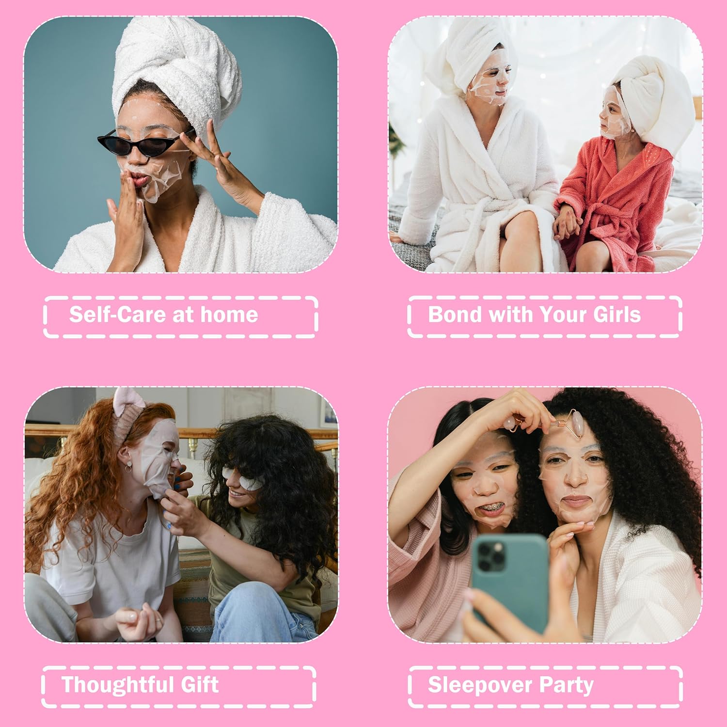 40 Pack Collagen Face Masks Skincare Bulk for All Skin Types,Hydrating Spa Face Mask for Sensitive Skin, Facial Mask Sets For Women Skin Care,Sheet Mask Gifts Set for Teen Girls - Image 4