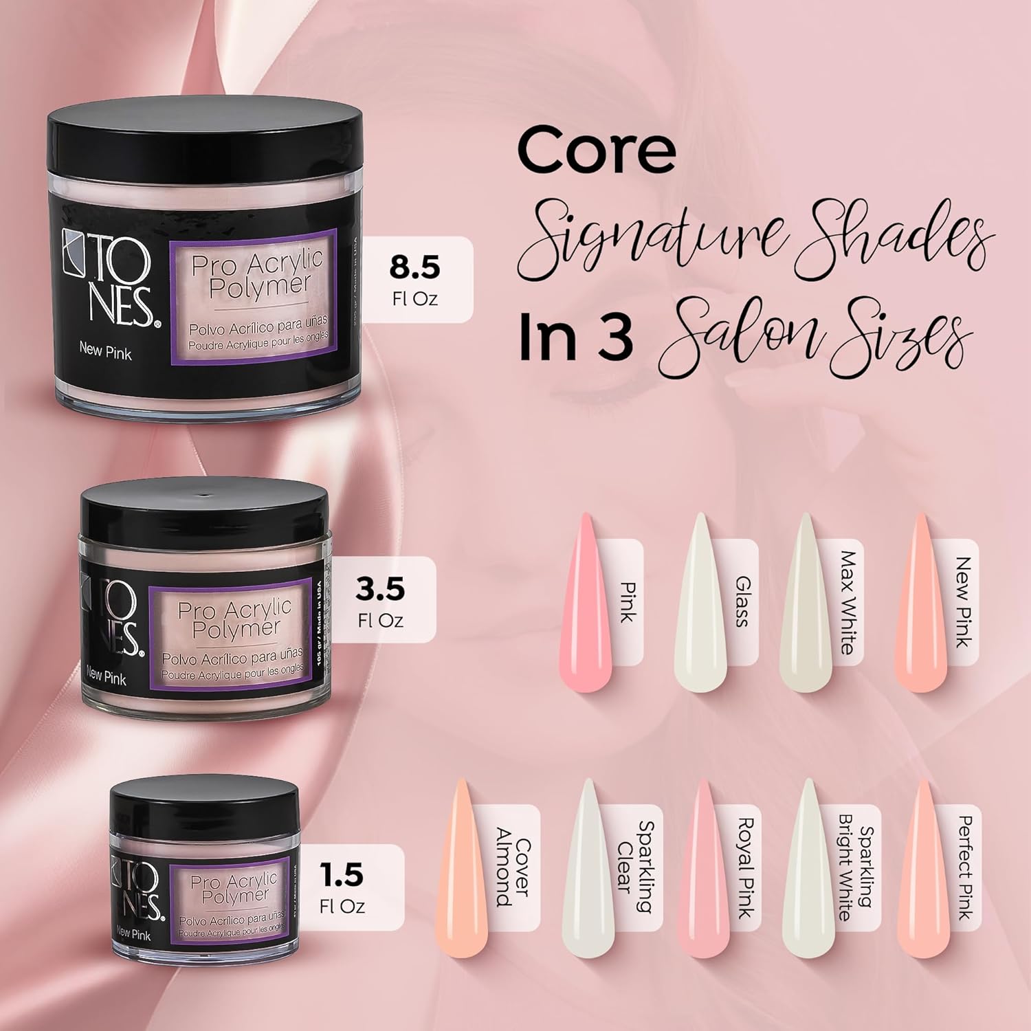 Tones Pro Acrylic Powder New Pink - Premium Nail Powder for Professional Nail Design, Sculpting, and Building - Salon-Quality Supplies (3.5 Fl Oz) - Image 6