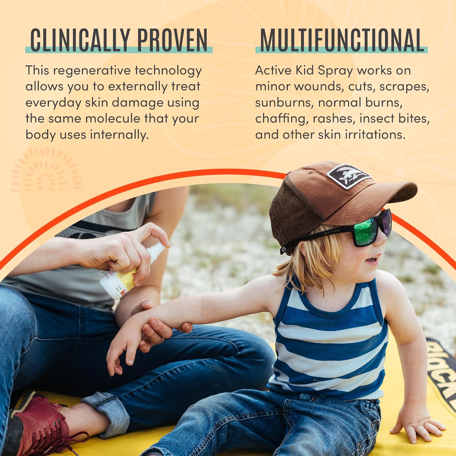 Active Skin Repair Kids First Aid Spray - Non-Toxic & Natural Kids Antiseptic Formula for Minor Cuts, Wounds, Scrapes, Rashes, Sunburns, and Other Skin Irritations (3oz Spray) - Image 3