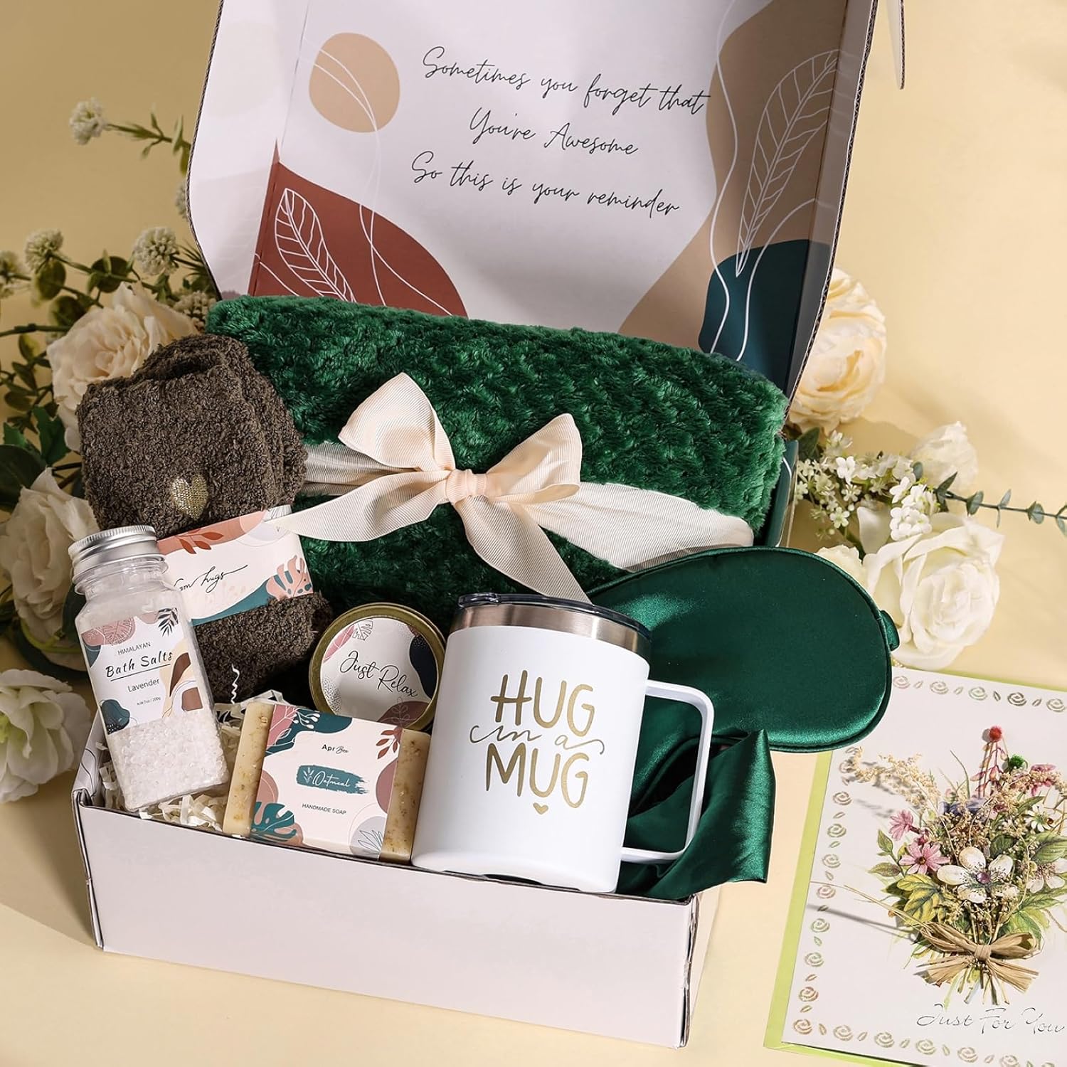 Self Care Gift Basket for Women Birthday Relaxing Spa Set Gifts with Luxury Flannel Blanket Sympathy Care Package Get Well Soon Thinking of You for Mom Wife Sister Best Friend Grandma - Image 2