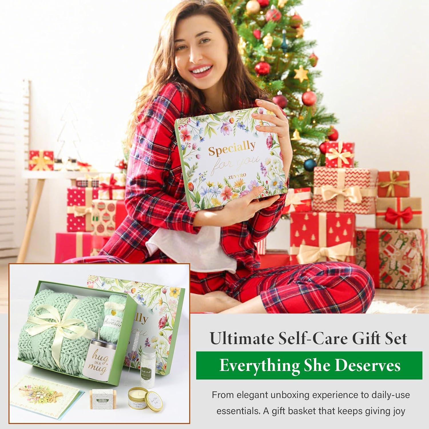 Self Care Gifts for women, Birthday Gifts Get Well Soon Set W/Luxury Blanket for Women Care Package, Mothers Day Spa Sympathy Gift Baskets for Mom Her Wife Friend Grandma - Image 8