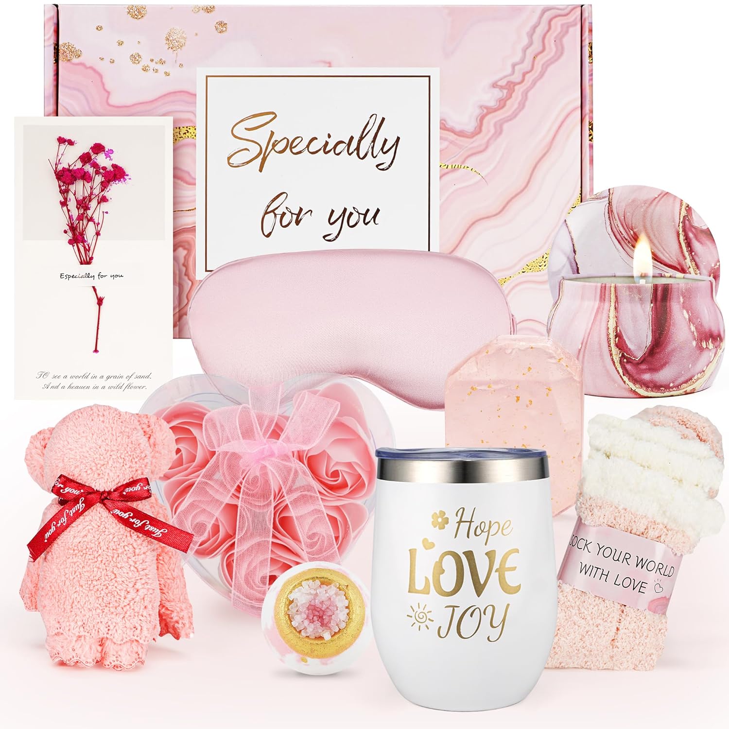 Birthday Gifts for Women - Unique Self-Care Gift Baskets for Mom, Sister, Friend, Coworker & Bestie | Thoughtful Care Package, Friendship Gifts for Her, Wife, Grandma (Mothers Day Gifts)