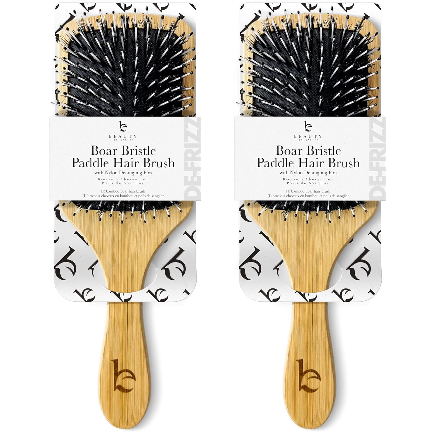 Beauty by Earth Boar Bristle Brush - Premium Paddle Brush for Fine, Thick, and Thinning Hair for Men and Women