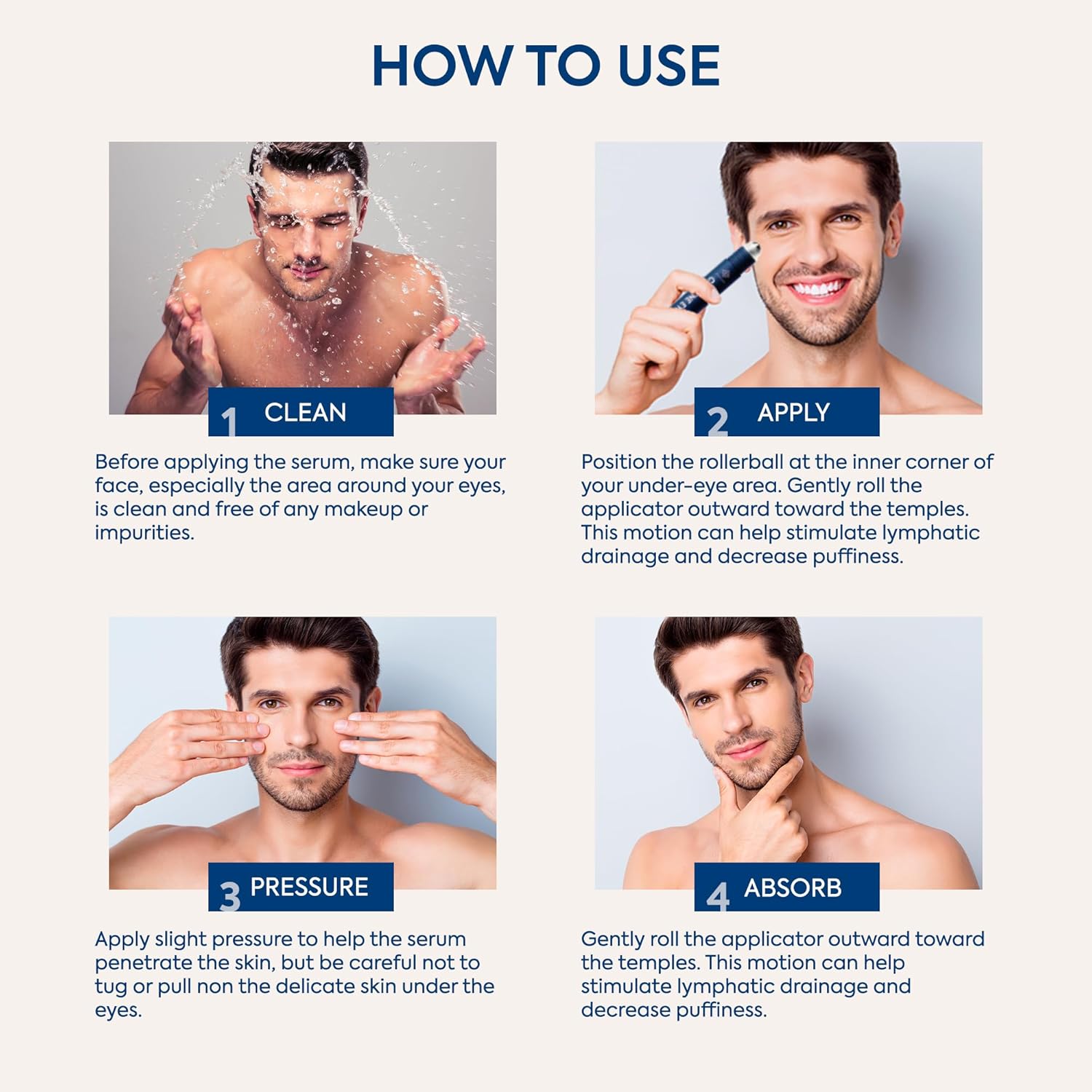 Eye Roller for Bags for Men: Men’s Caffeine Under Eye Cream for Puffy Eyes and Dark Circles Treatment – Cooling Stick Depuffer for Puffiness Reducer 0.45 fl. Oz. - Image 8