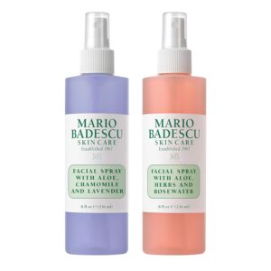 Mario Badescu Facial Spray Aloe, Rose Water and Chamomile – Lavender Duo for Face, Neck or Hair, Cooling and Hydrating Face Mist for All Skin Types, Dewy Finish