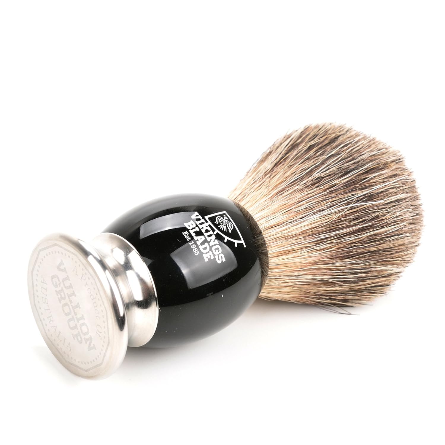 Luxury Shaving Brush for Men by VIKINGS BLADE, Ultra Heavy Acrylic & 316L Steel Handle, Super Strong Knot Backbone, Minimal Shedding, Fast Lather, Extremely Smooth & Plush on Skin (Dark Stallion) - Image 5