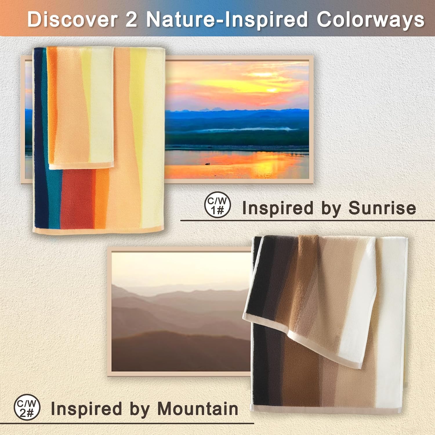 VOOVA & MOVAS Colorful Wash Cloths for Your Face (4PC, 13"x13") - 100% Cotton | 480GSM | Soft | Absorbent, Luxury Facial Towels, Fluffy Hand Towel for Shower, Painted Wash Cloths Set, Red and Orange - Image 5