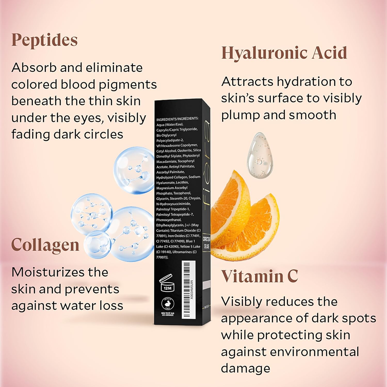 Fièra Luxury Concealer & Foundation with Anti-Aging Ingredients - Full Coverage for Dark Circles, Wrinkles, Fine Lines, and Spots, All-Day Wear For Mature Skin - Bisque, 0.5 FL. OZ. / 15 ML - Image 5