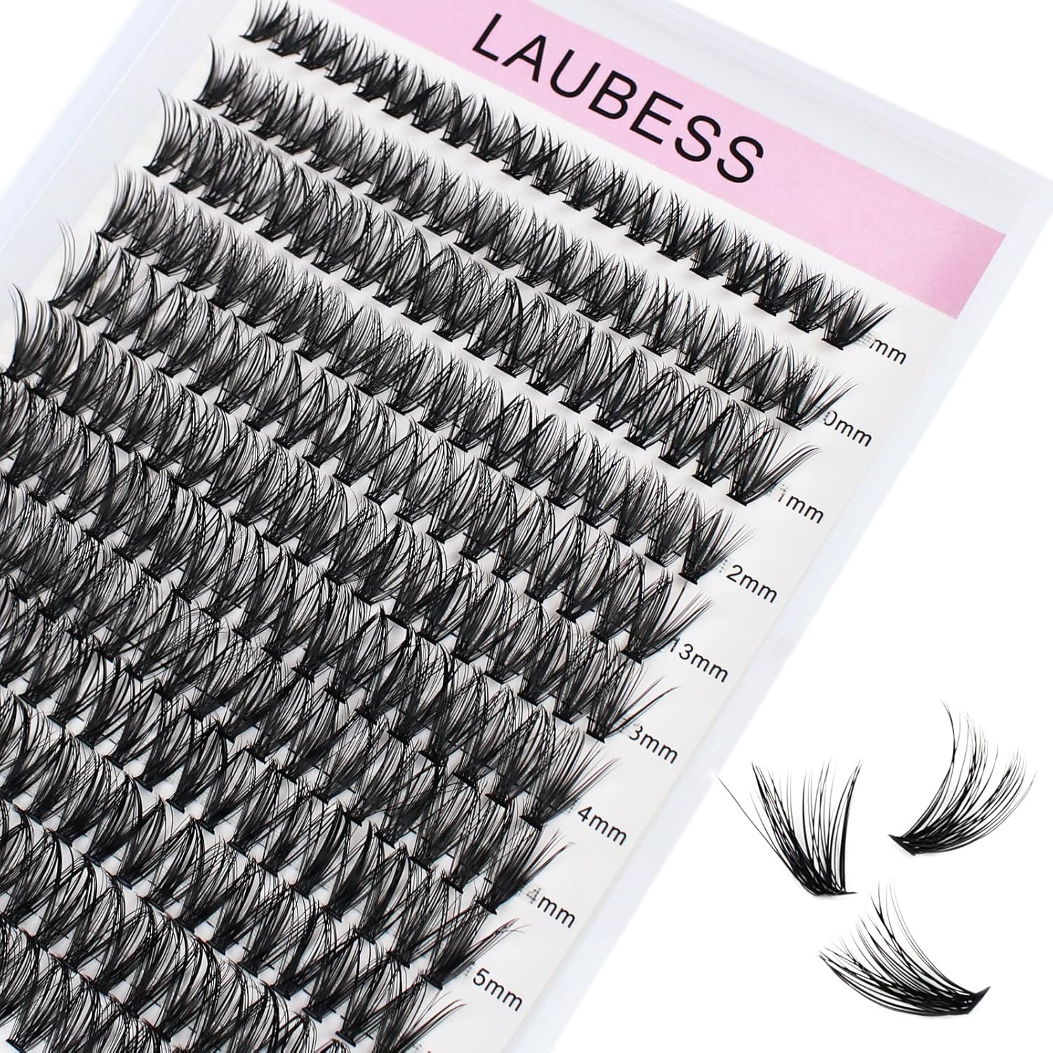 Cluster Eyelash Extensions Mixed LAUBESS Eyelash Clusters 40D Lash Clusters DIY Lash Extension Individual Lashes Natural Cluster Lashes Eyelash Extension (40D-0.07D-8-14mm), Black