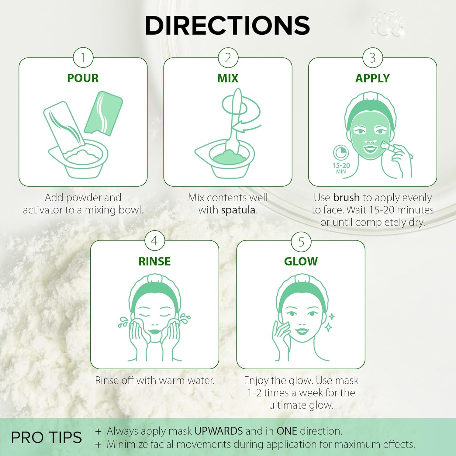 Ebanel Collagen Peptides Wash-Off Face Mask Set, 8 Pack Instant Skin Tightening and Lifting Masks, Brightening Face Mask with Niacinamide, Glutathione, Hyaluronic Acid, Vitamin C, Cica, B5, Albumen - Image 9