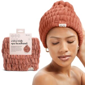 Kitsch Spa Headband for Women – Soft, Stretchy Skincare Headband for Washing Face, Makeup & Facials | Extra-Wide, Non-Slip for Beauty Routines & Self-Care – Dusty Rose