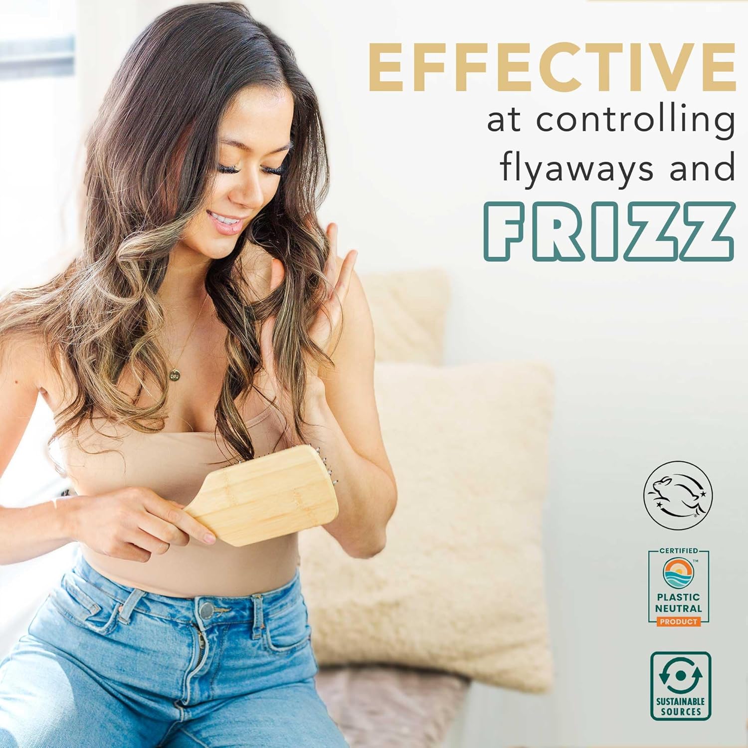 Beauty by Earth Boar Bristle Brush - Premium Paddle Brush for Fine, Thick, and Thinning Hair for Men and Women - Image 2