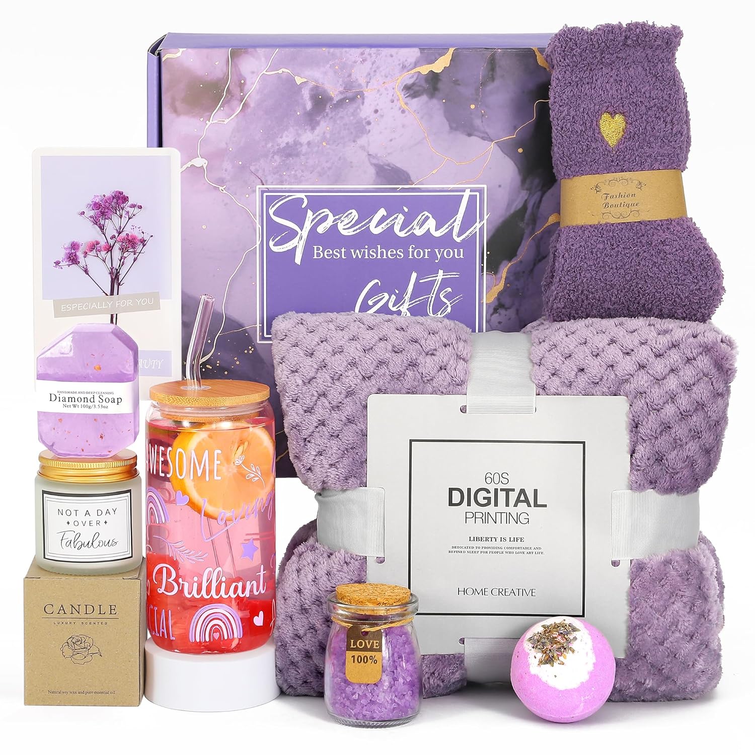 Get Well Soon Gift Baskets for Women, Birthday & Party Gifts, Luxury Get Well Soon Gifts for Mom, Relaxing Spa Care Package, Thank You Gifts for Women, Mom, Wife, Girlfriend, Friends, Sister, Her