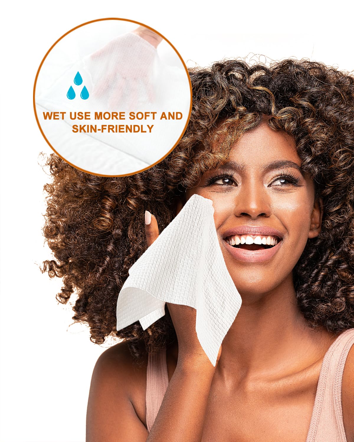 Disposable Face Towel,Biodegradable Facial Towels,Extra Thick Soft Large Clean Facial Towels Plant Fiber Facial Washcloth Dry Wipes for Sensitive Skin,Travel,Makeup Remover-50 Count - Image 4