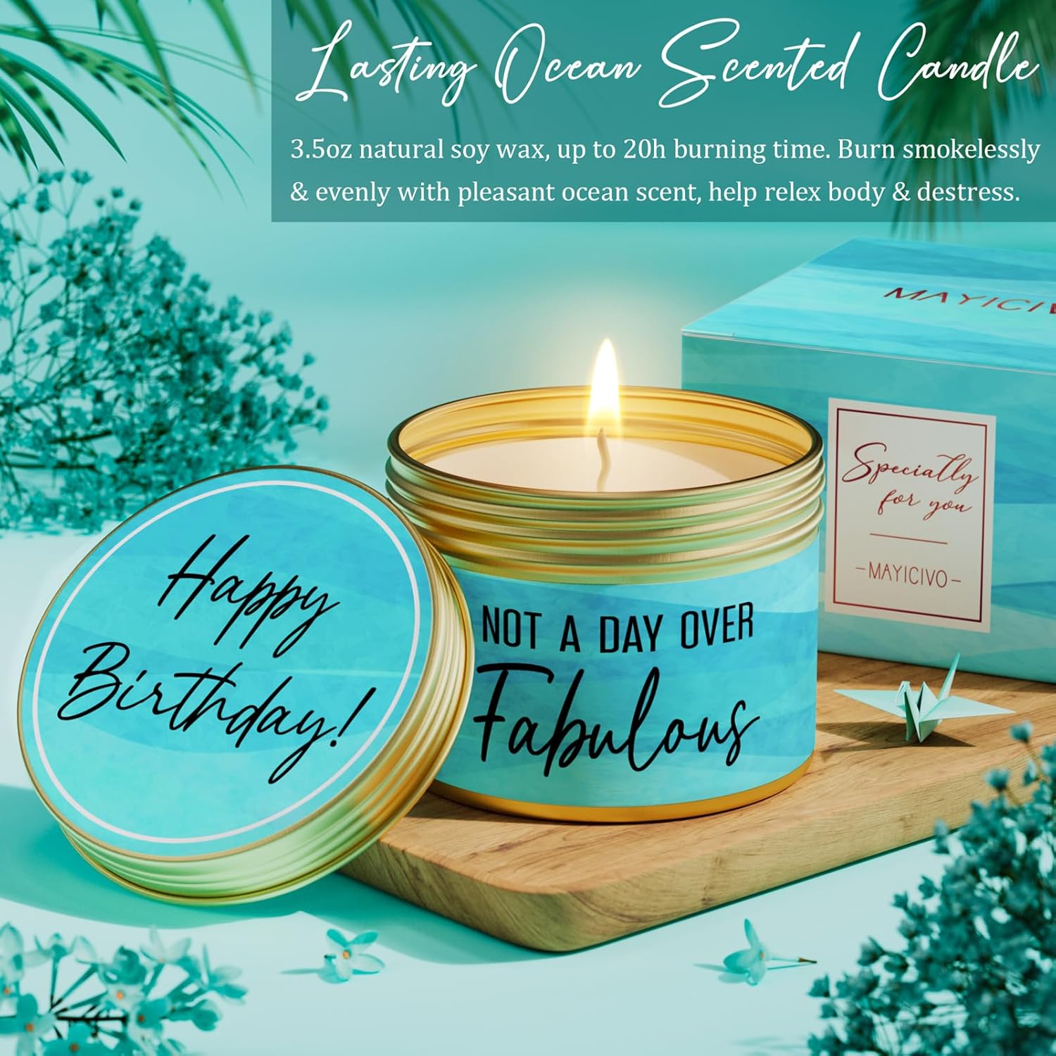 Birthday Gifts for Women Friendship, Unique Happy Birthday Gifts Basket for Mom Her Best Friend Sister Wife Girlfriend Coworker, Luxury Self Care Box Ocean Relaxing Spa Gifts Set for Women w/ Blanket - Image 6