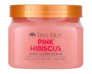 Tree Hut Shea Sugar Scrub – Pink Hibiscus – 18 oz – Exfoliating Body Scrub for Smooth, Glowing Skin – Made with Real Sugar and Shea Butter