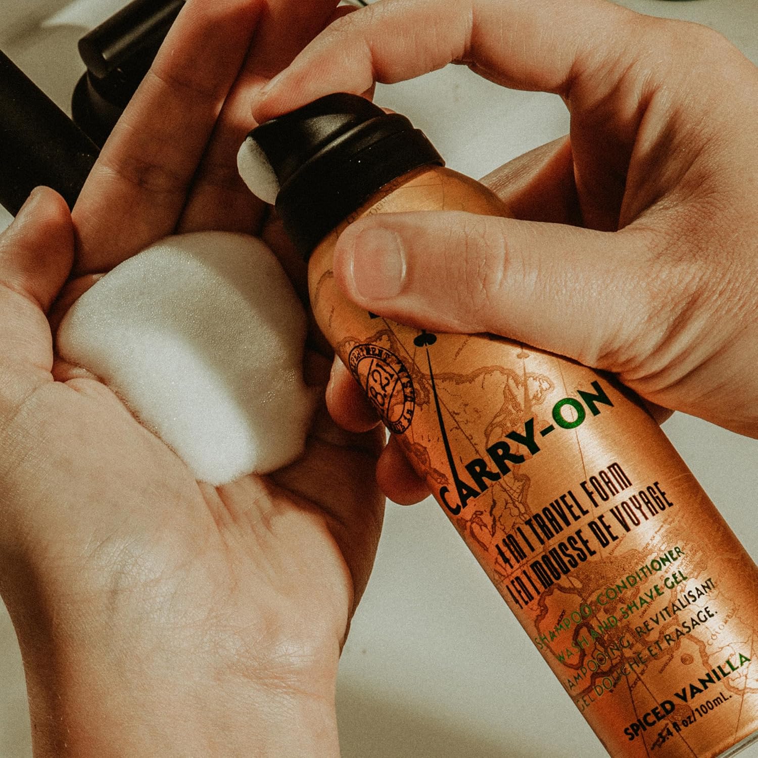 18.21 Man Made Carry On 4-in-1 Travel Foam, Shampoo, Conditioner, Wash & Shave, Carry-On Friendly, 3.4 fl. oz - Image 6