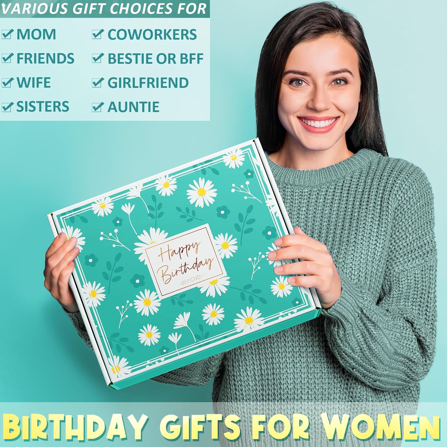 Birthday Gifts for Women Friendship, Unique Happy Birthday Gifts Basket for Mom Her Best Friend Sister Wife Girlfriend Coworker, Luxury Self Care Box Ocean Relaxing Spa Gifts Set for Women w/ Blanket - Image 3