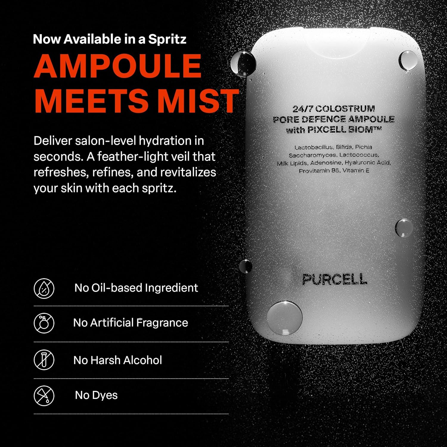 24/7 Colostrum Ampoule Mist - Glass skin with Long Hydration, Poreless Smooth Skin, Before & After Makeup, Hyaluronic Acid and Vitamin, For All Skin types, 1.85 fl oz - Image 4