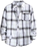Golf Shirts for Men,Men’s Button Down Shirts Plaid Long Sleeve Dress Shirt Regular-Fit Casual Loose Spring Shirt