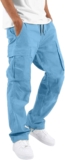 Mens Lounge Pants Fleece Elastic Bottom Sweatpants with Pockets, Relaxed Fit, Moisture Wicking, Breathable