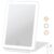 FUNTOUCH Rechargeable Travel Makeup Mirror with 72 Led Lights, Portable Lighted Beauty Mirror, 3 Color Lighting, Dimmable Touch Screen, Tabletop LED Folding Cosmetic Vanity Mirror