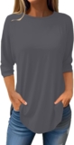 3/4 Sleeve Shirts for Women Women’s Tunic Tops Fall 2024 Long Sleeve Winter Lightweight Casual Shirt