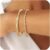 Gold Bracelets For Women 18K Gold Plated Bangle Tennis Bracelets Set,Adjustment Cubic Zirconia Tennis Bracelet Christmas Gifts Dainty Jewelry for Mom Grandma Friends