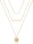 Turandoss Dainty Layered Choker Necklace, Handmade 14K Gold Plated Y Pendant Necklace Multilayer Bar Disc Necklace Adjustable Layering Choker Necklaces for Women