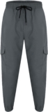 Mens Lounge Pants with Pockets Premium No Iron Khaki Classic Fit Expandable Waist Flat Front Pant